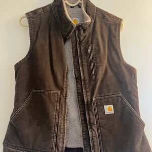 Carhartt Brown Sherpa-Lined Vest
